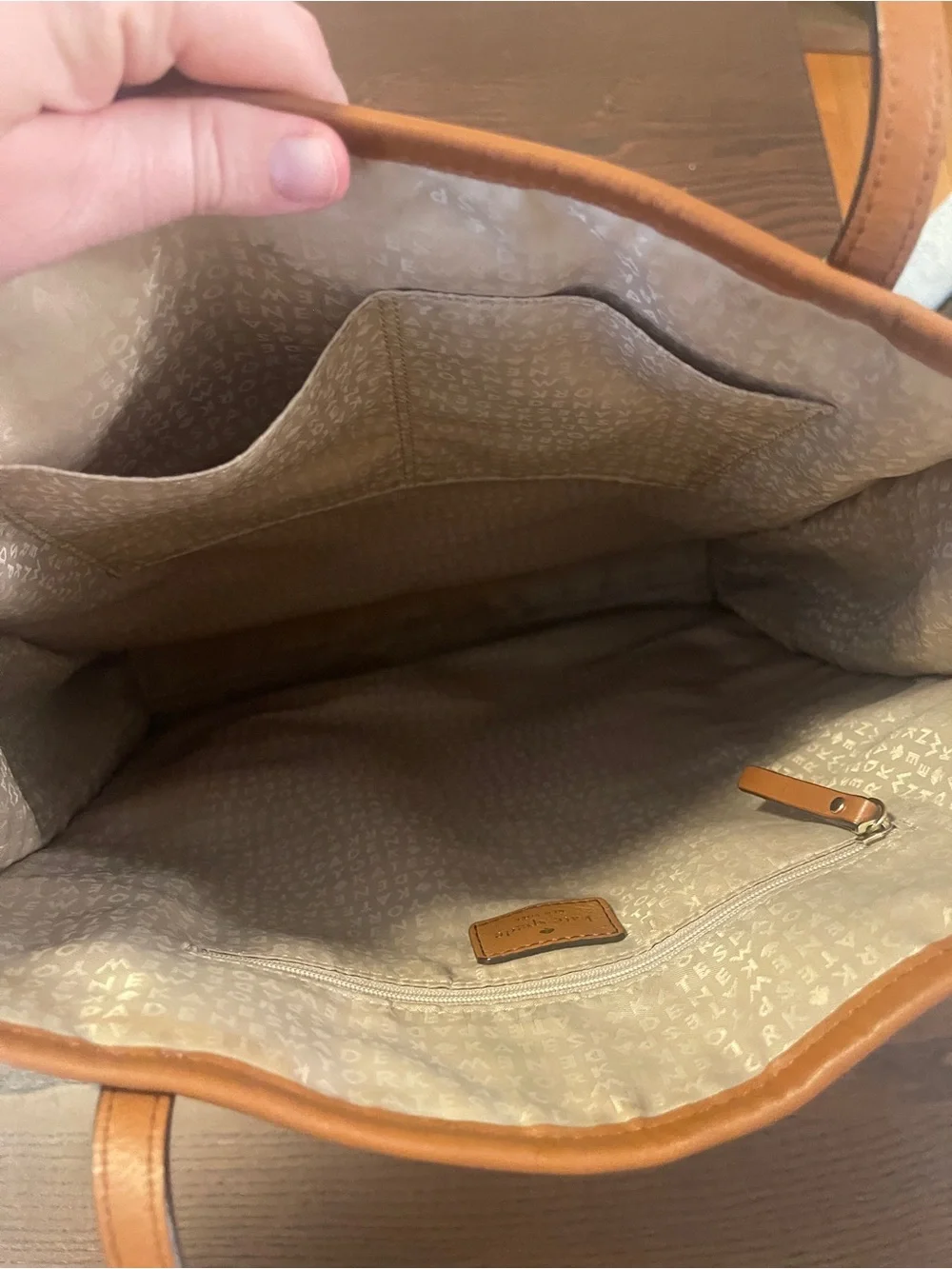 Kate‎ Spade Navy & Tan Striped Tote